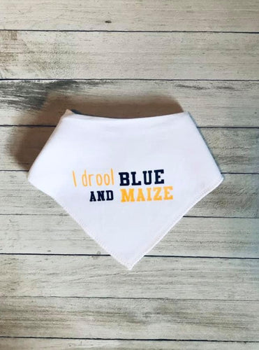 I Drool Blue and Maize Bib