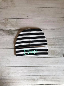 Black or Black and White Custom Baby Hat