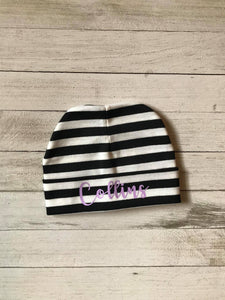 Black or Black and White Custom Baby Hat