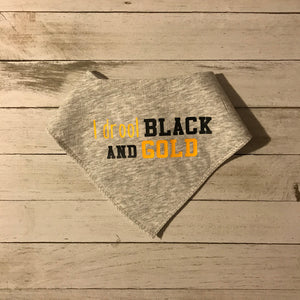 I Drool Black and Gold Bib