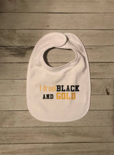 Load image into Gallery viewer, I Drool Black and Gold Bib