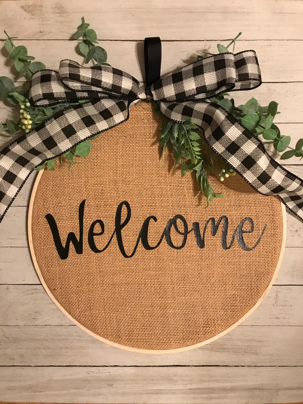 Welcome Wreath - Burlap