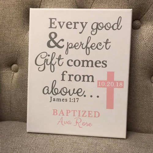 Baptism Canvas Personalized Gift