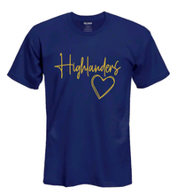 Load image into Gallery viewer, Navy Blue Shirt with Metallic Gold Print