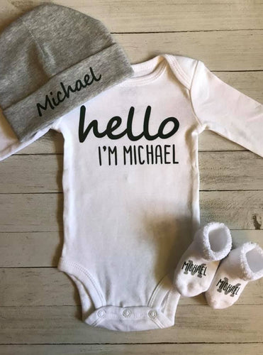 Hello I'm Baby Name Gift Set
