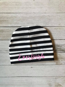 Black or Black and White Custom Baby Hat