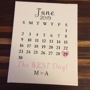 The BEST Day Canvas Calendar Personalized Wedding Gift