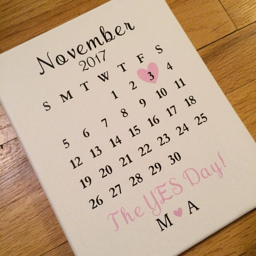 The YES Day Canvas Calendar Personalized Gift