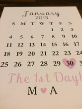 Load image into Gallery viewer, The 1st Day Canvas Calendar Personalized Gift