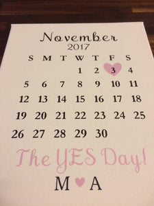 The YES Day Canvas Calendar Personalized Gift